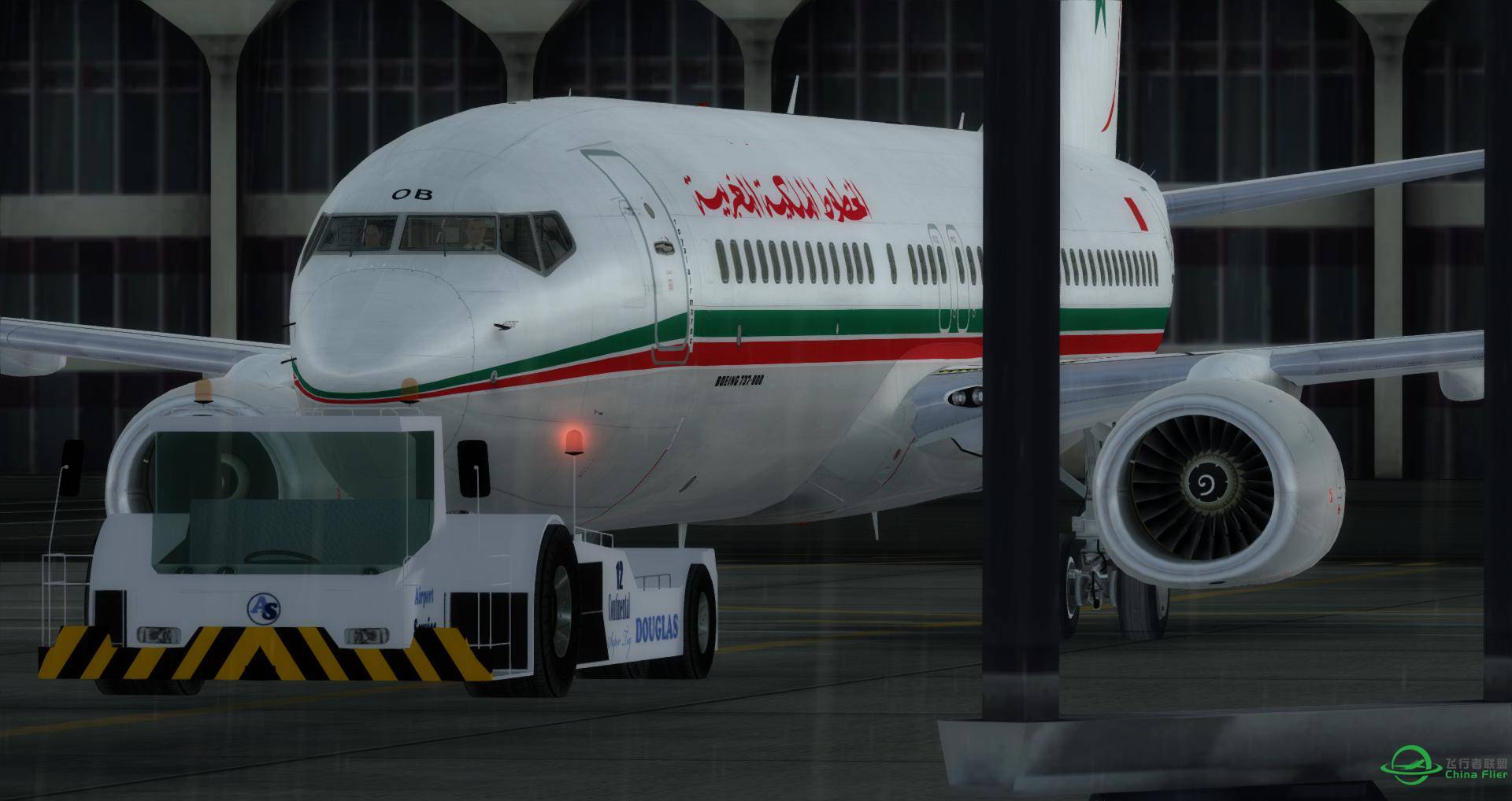 大漠落日黄金图，皇家摩洛哥航空落地达曼法赫德国王国...-4521 