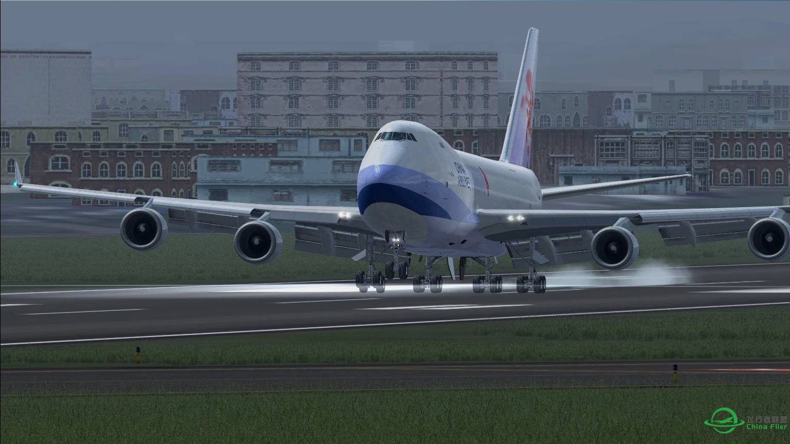 駕駛PMDG 747 V3第一次擦地-4109 