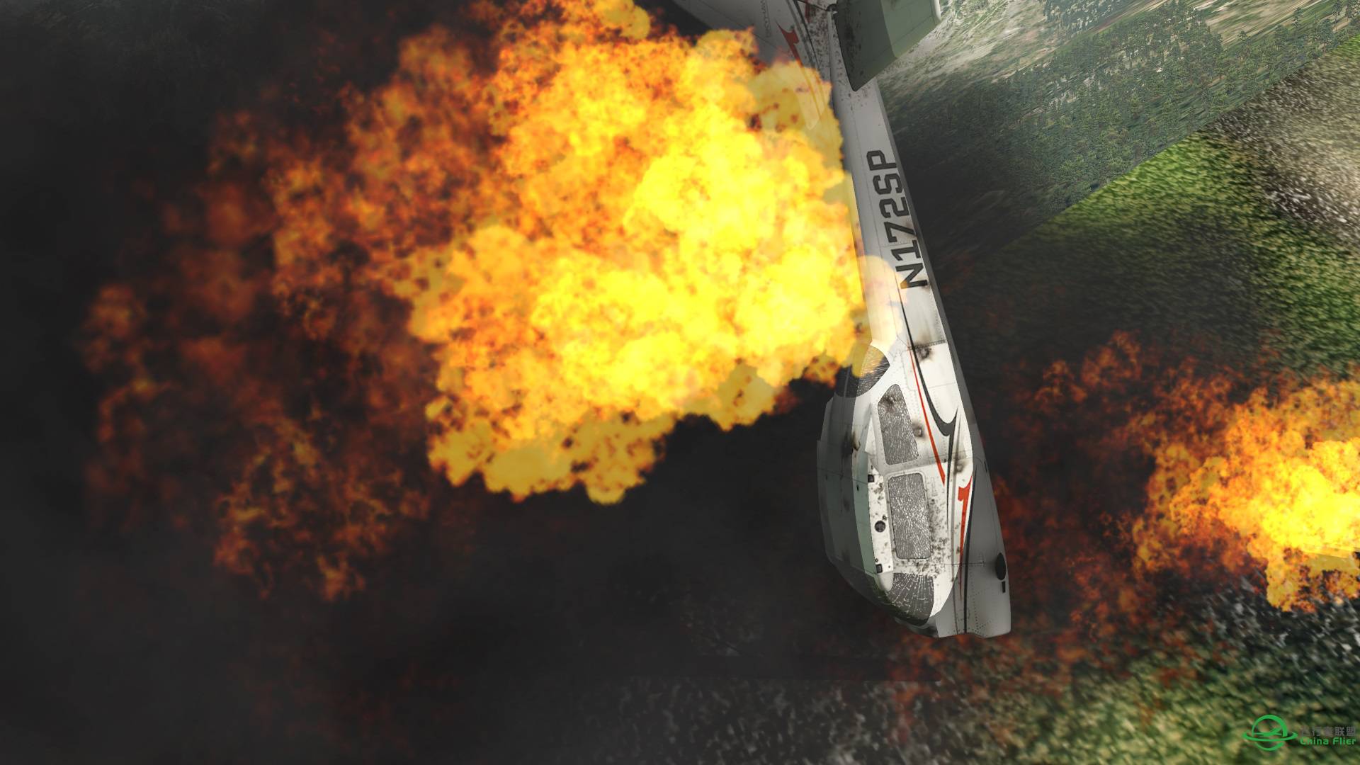 xplane 11 調配平時，BOOM.........-3061 