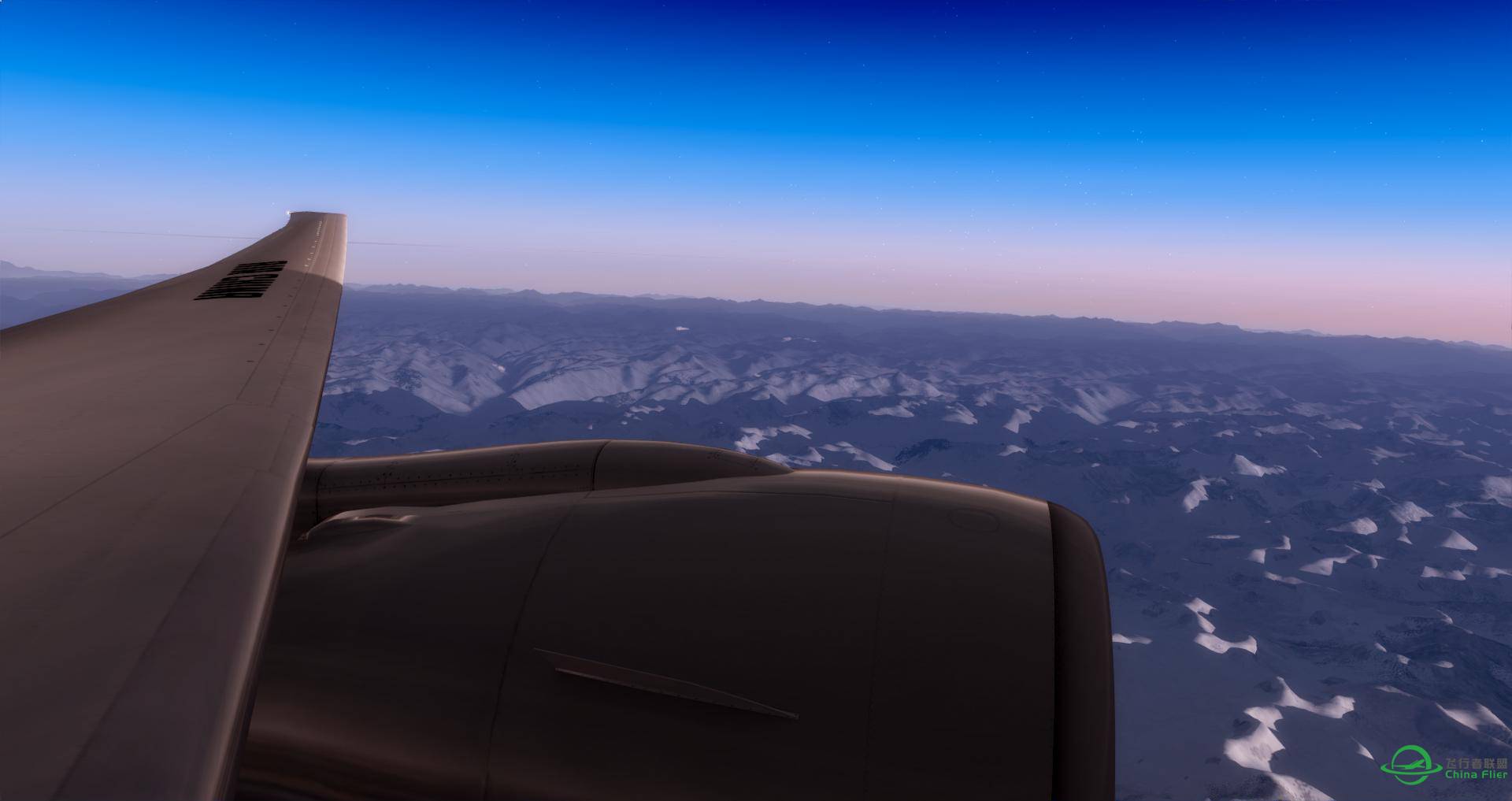 国航777 杭州萧山国际机场 飞 拉萨【高原落日风景】-3108 