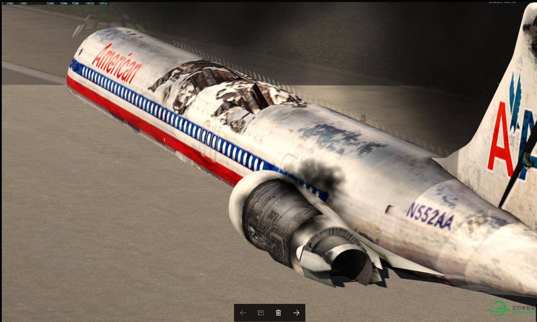 XPLANE 11 737無起落架迫降-7025 