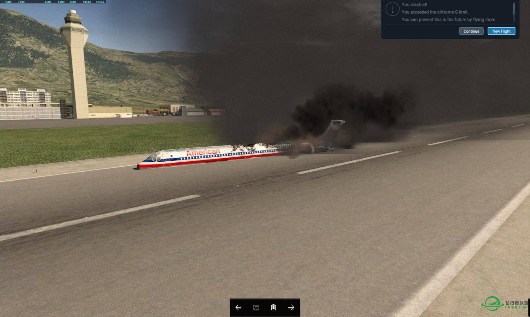 XPLANE 11 737無起落架迫降-1072 