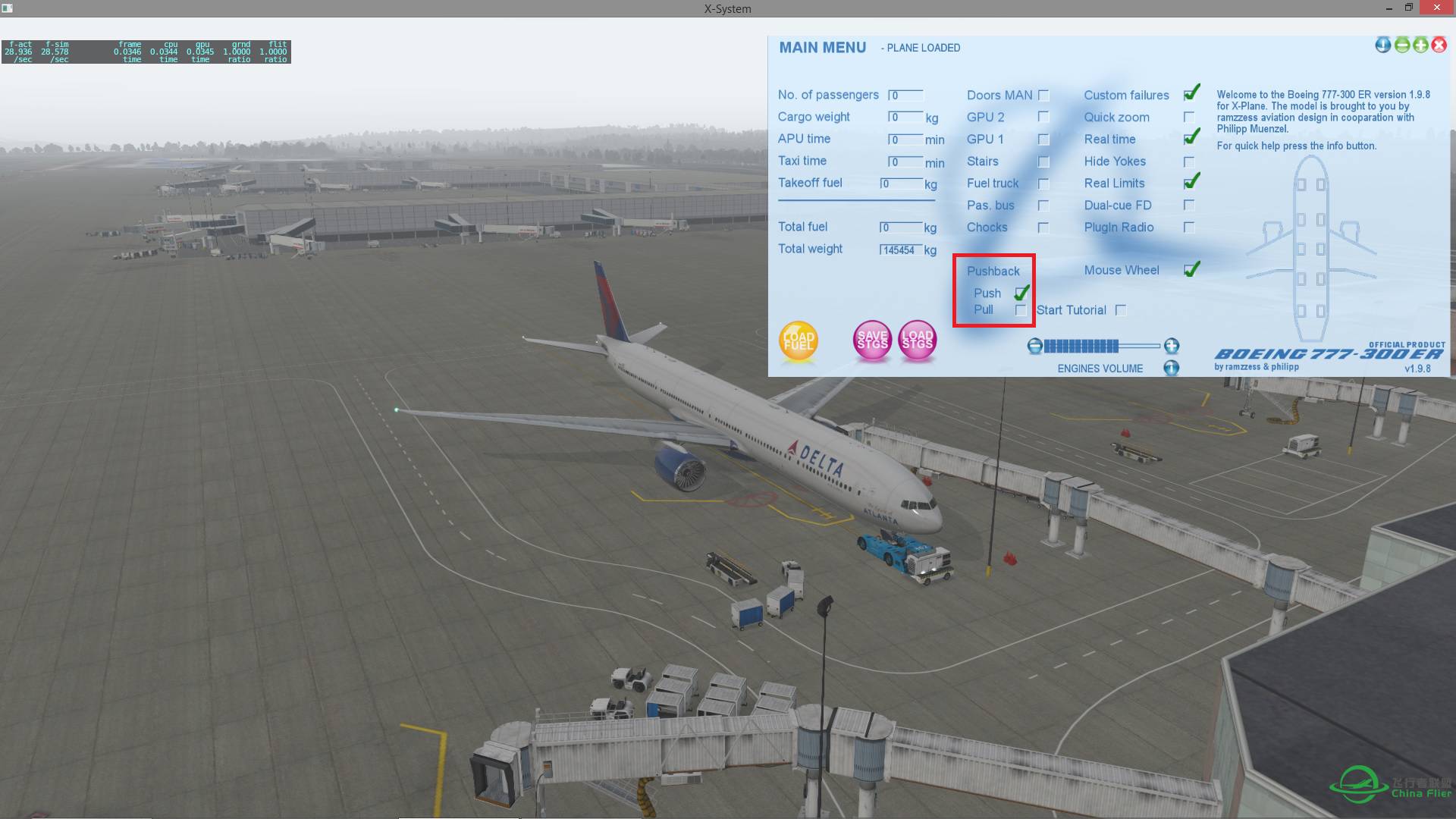 Fligh Factor 777在XP11里怎么后推呀-6481 