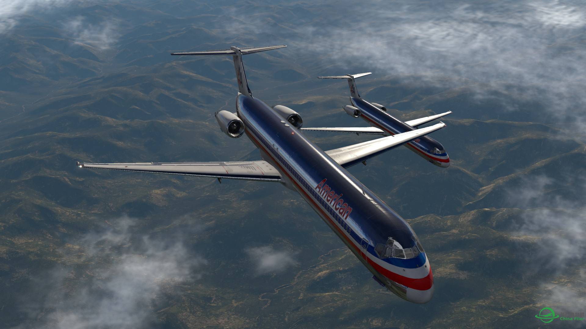 XPLANE 11 MD80 双机比翼齐飞-4052 
