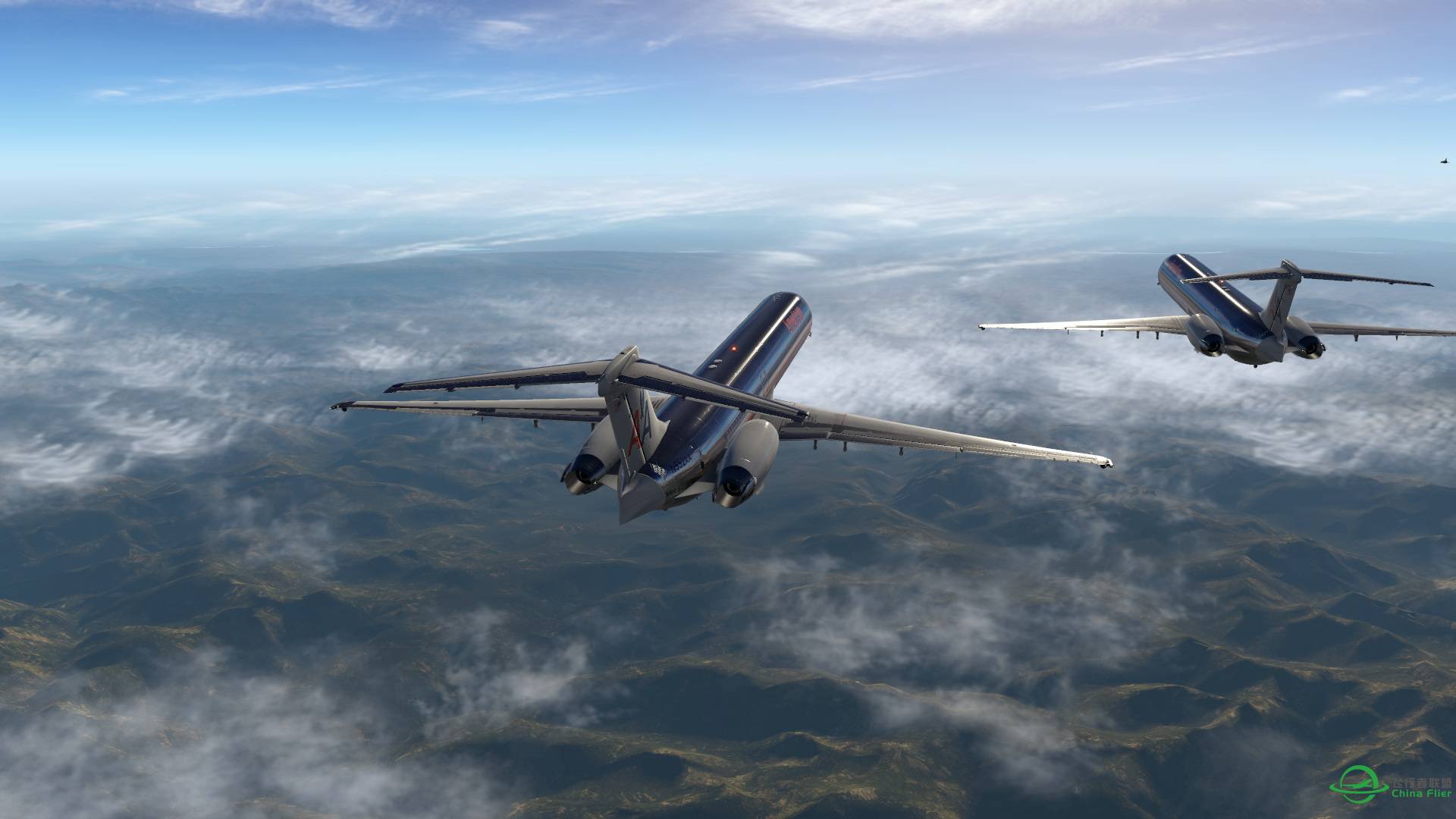 XPLANE 11 MD80 双机比翼齐飞-3751 