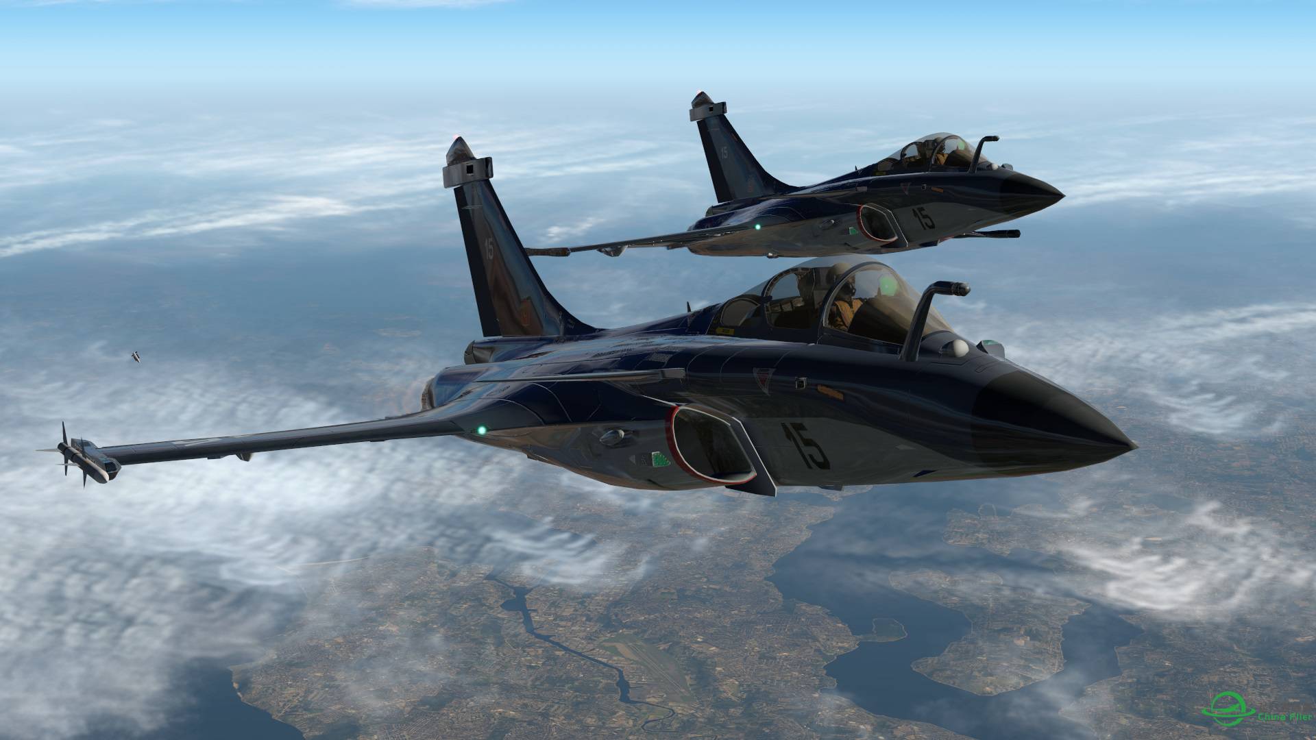 X-plane 11 法国阵风双机编队-4717 