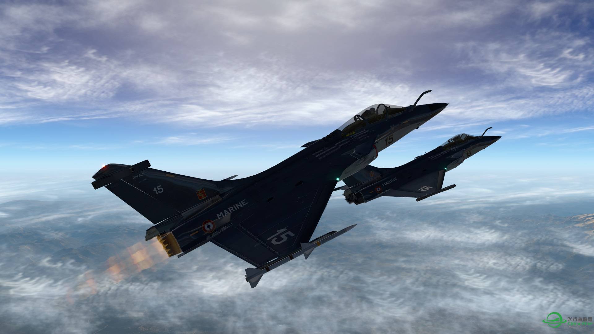 X-plane 11 法国阵风双机编队-2488 