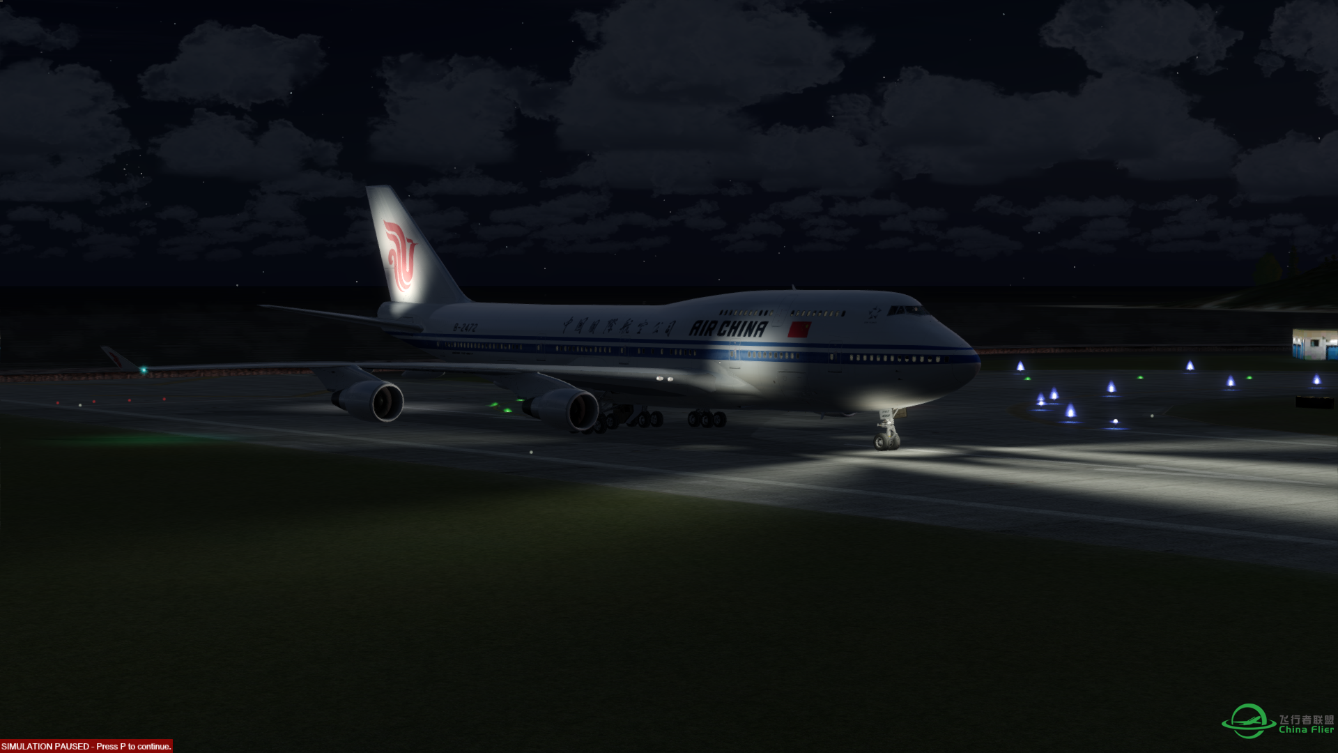 论坛下载的747-400和谐版，灯光异常-9002 