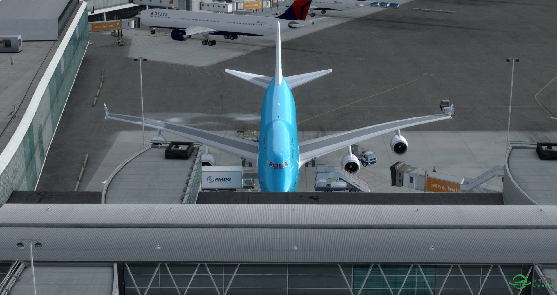 Prepar3D v4 首飞航线 荷兰皇家航空747v3 阿姆斯特丹 长途 北京-4228 