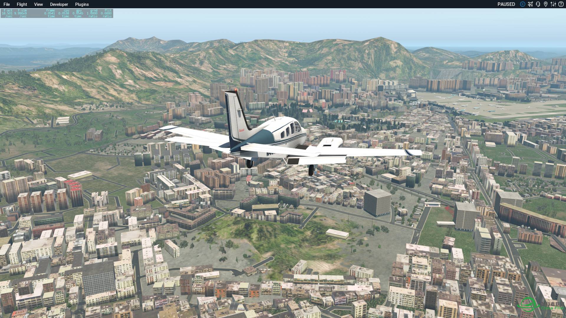 XP11随手落启德，请P3D飞友们参详对照两者的风格。-6305 