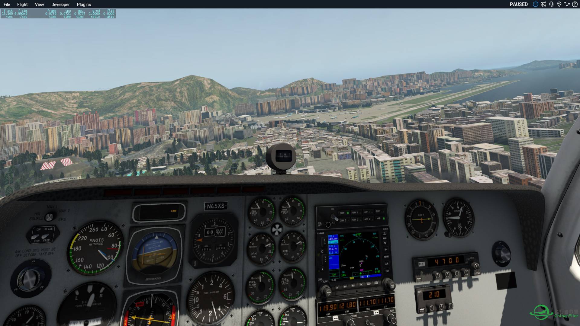 XP11随手落启德，请P3D飞友们参详对照两者的风格。-4225 