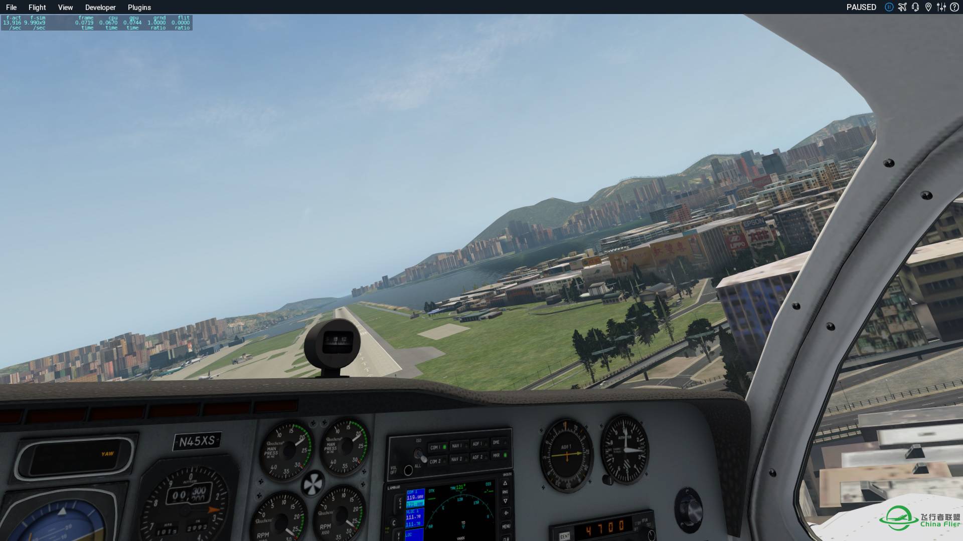 XP11随手落启德，请P3D飞友们参详对照两者的风格。-5876 