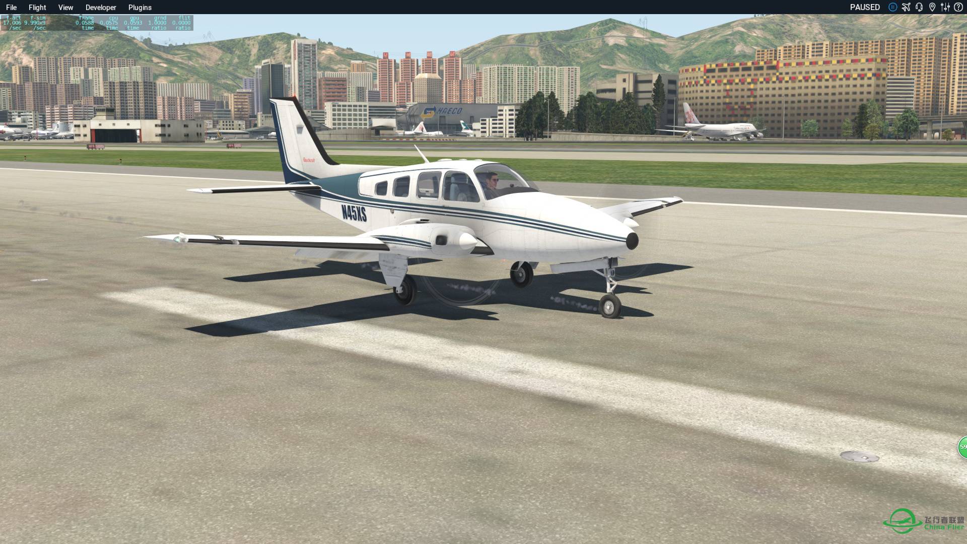 XP11随手落启德，请P3D飞友们参详对照两者的风格。-4985 