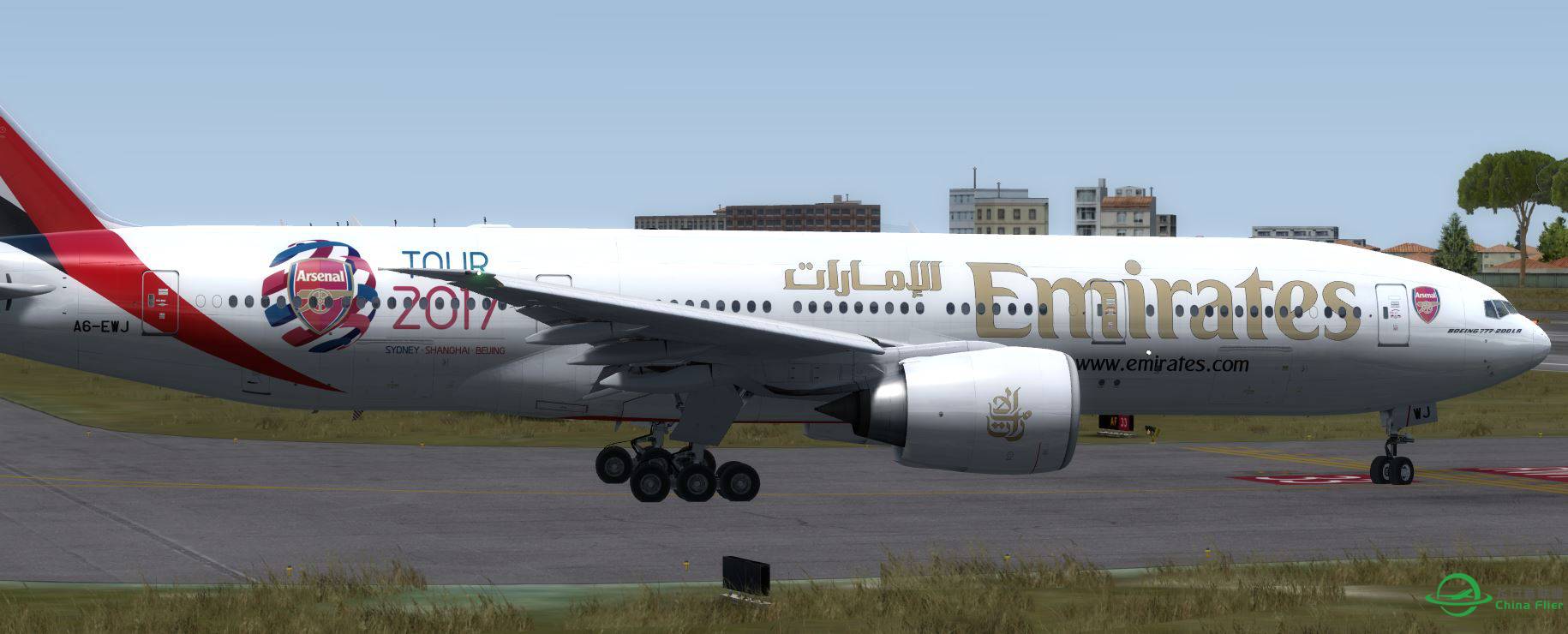 [P3D] B777-200 Emirates @ LIRA-1649 