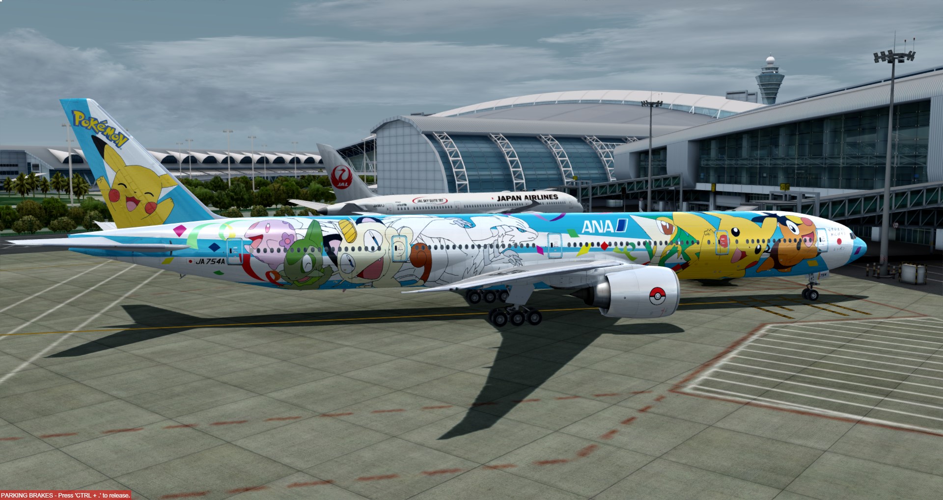 P3D V4 777-300ER ANA皮卡丘骚彩绘 ZGGG-OMDB 照片级-6502 