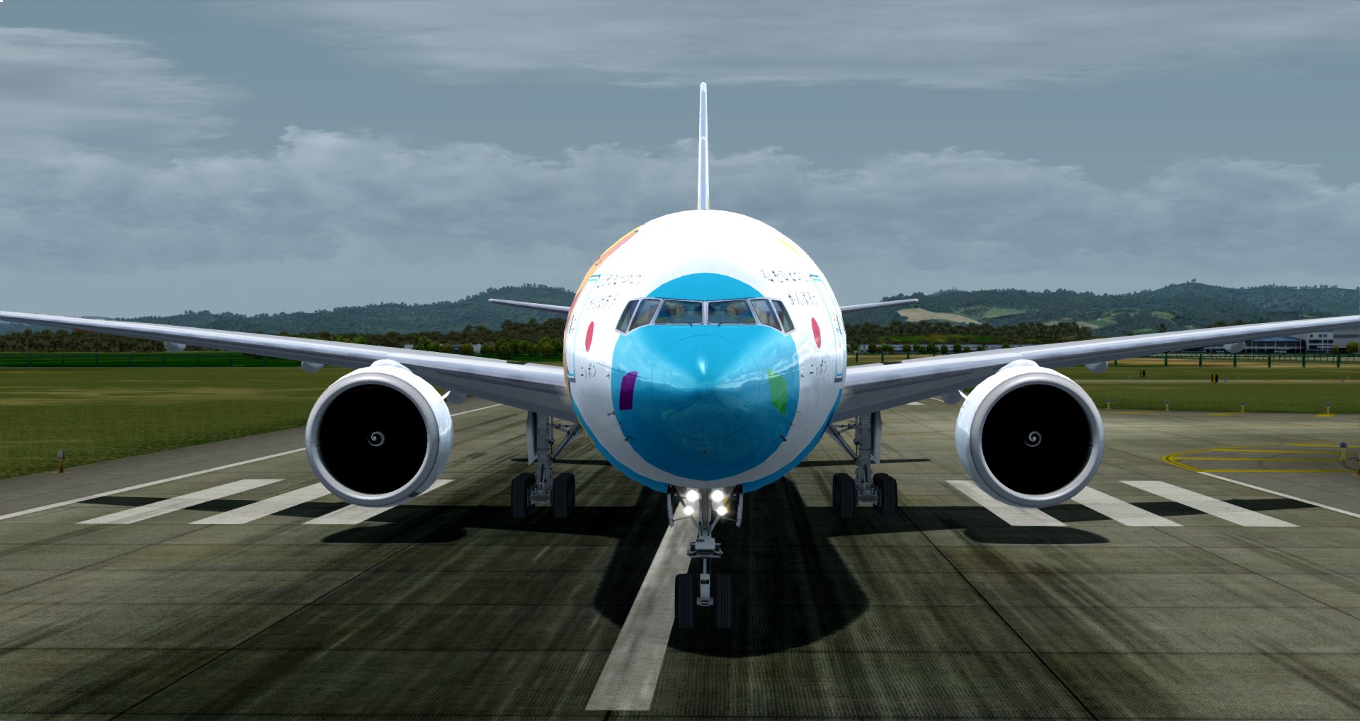 P3D V4 777-300ER ANA皮卡丘骚彩绘 ZGGG-OMDB 照片级-2753 