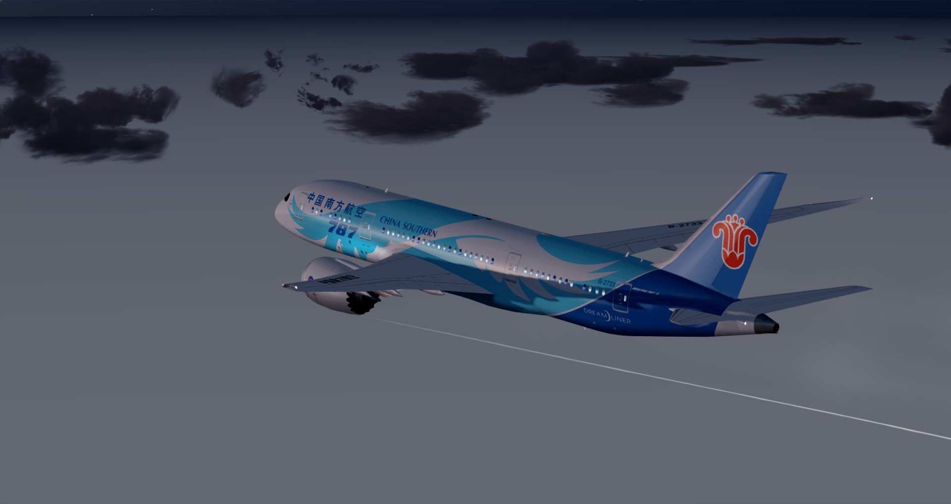 P3D V4 787南航B-2733 EGLL-ZGGG-3053 