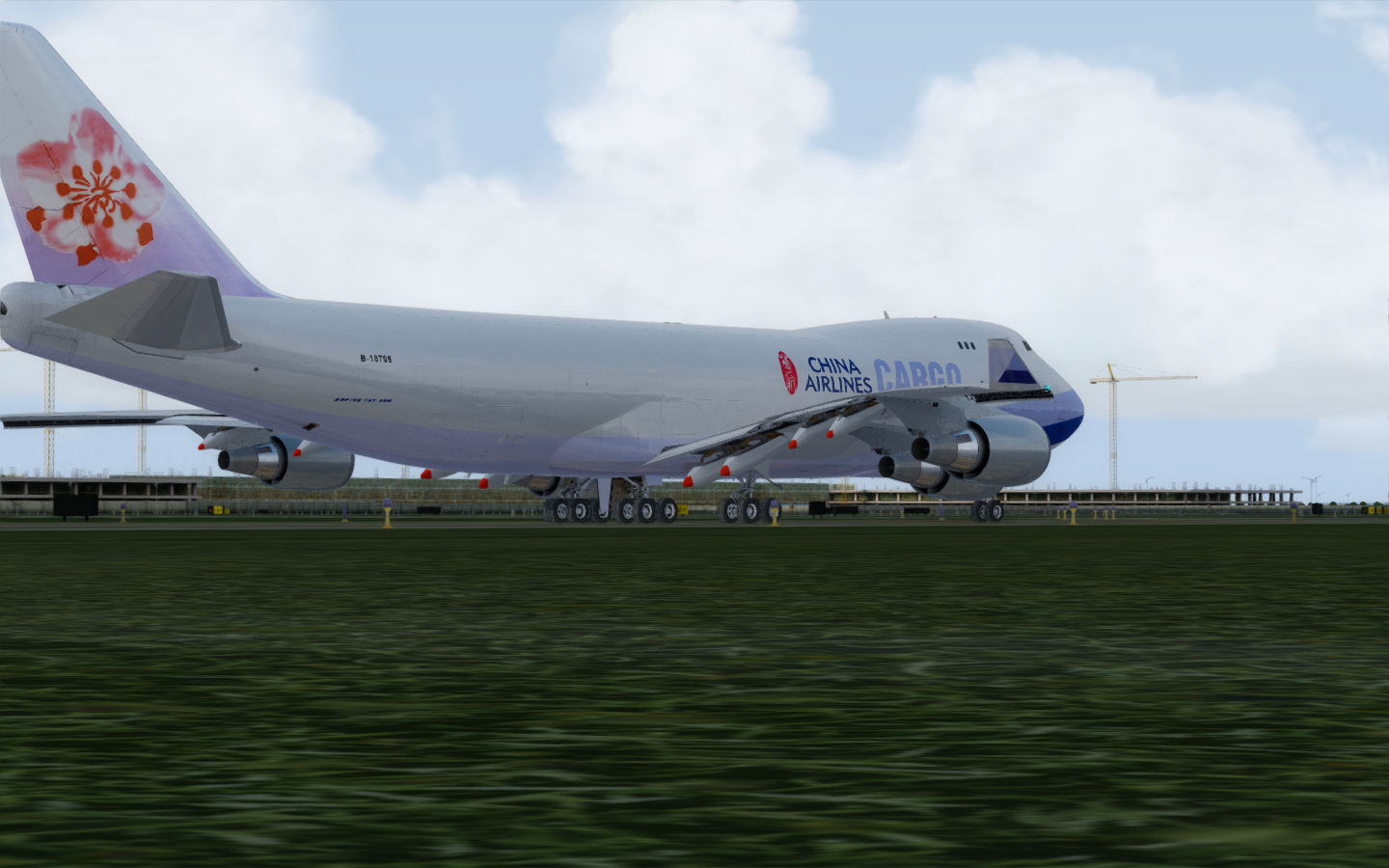 华航74F起飞广州机场-9121 