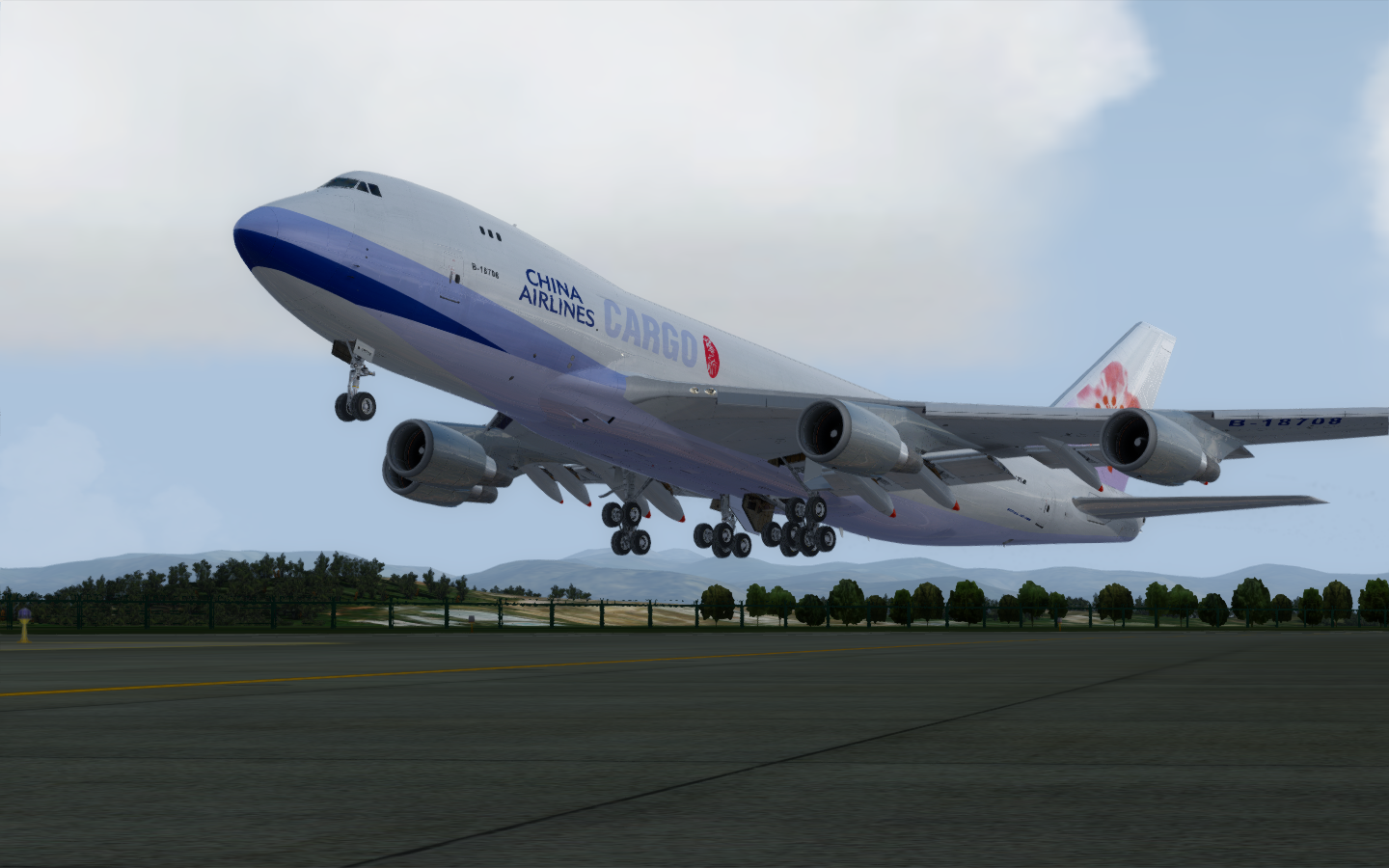 华航74F起飞广州机场-7419 