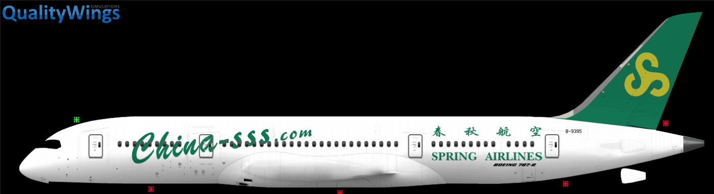 【C.Colorful】春秋航空 重庆航空 QW Boeing 787-8 B-9395 标准涂装-3180 