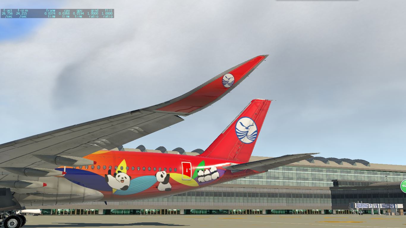 四川航空A350熊猫彩绘机 XP11-6955 