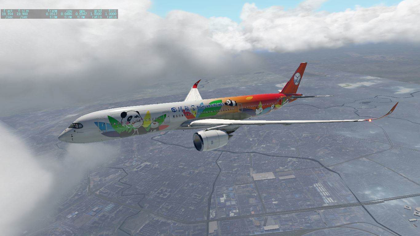 四川航空A350熊猫彩绘机 XP11-6474 