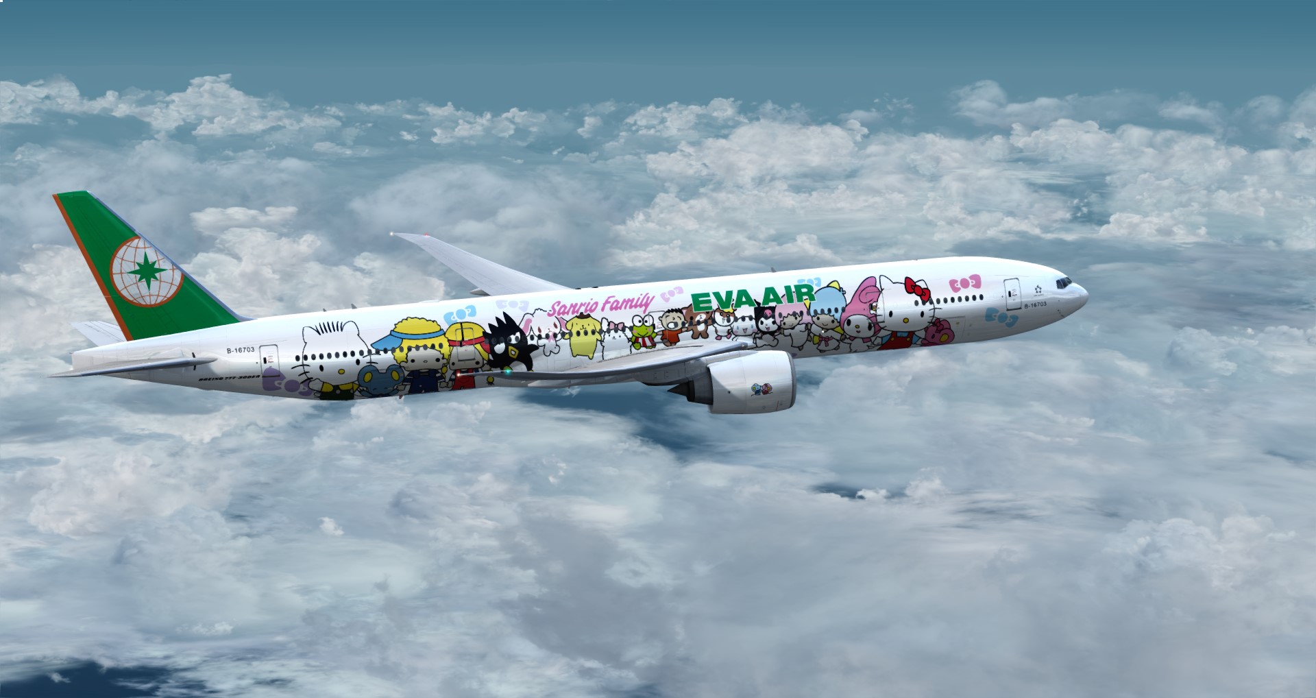 P3D V4 77W 长荣航空 VHHH-RCTP-9654 