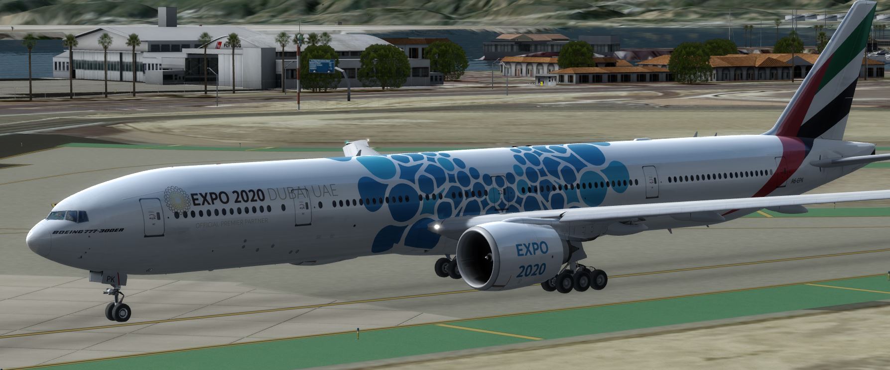 B777-300 Emirate EXPO 2020 Blue-3412 