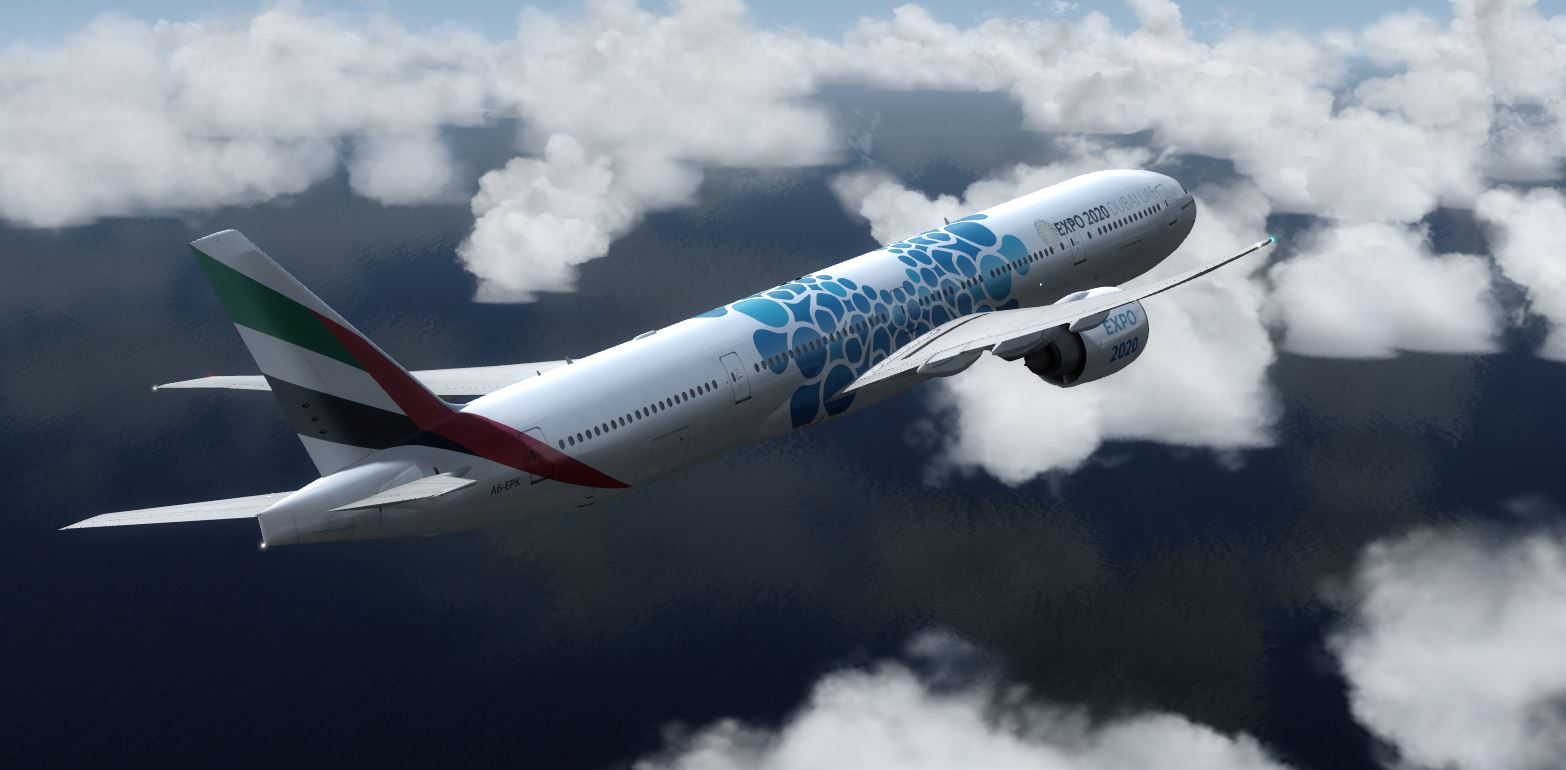 B777-300 Emirate EXPO 2020 Blue-8758 