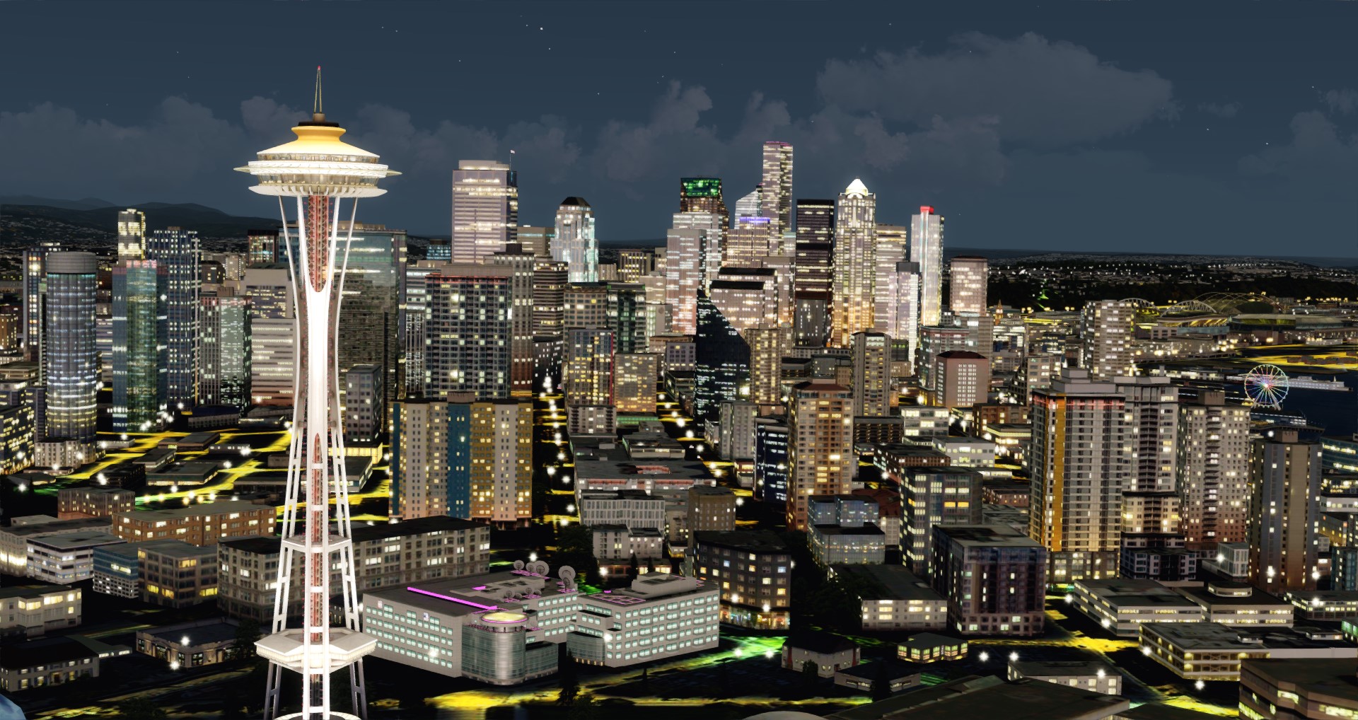 P3D V4 E50P PHENOM 100 西雅图城市夜景-7672 
