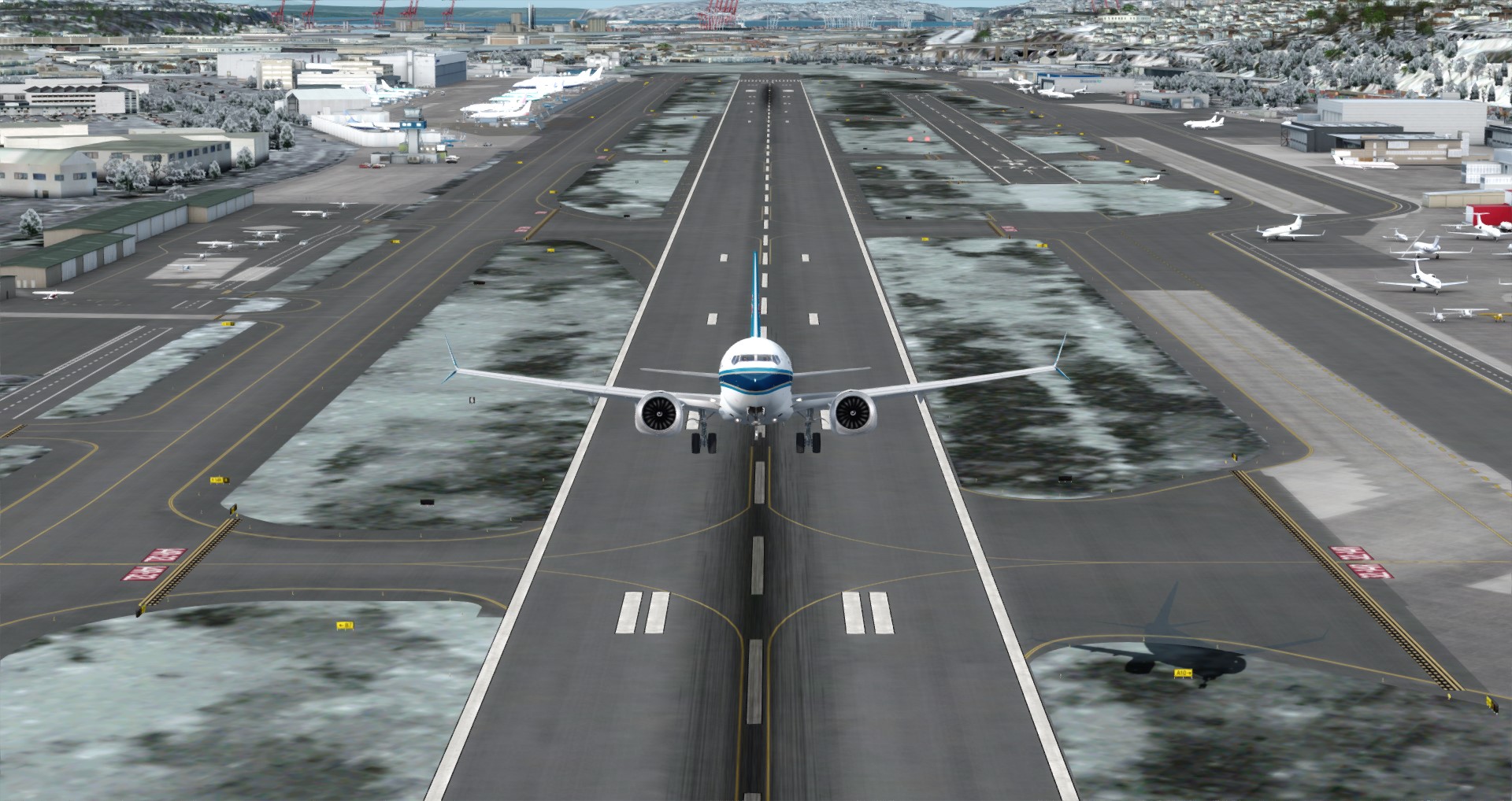 P3D V4 南航737 MAX 8 西雅图机场KBFI接机回国-2725 
