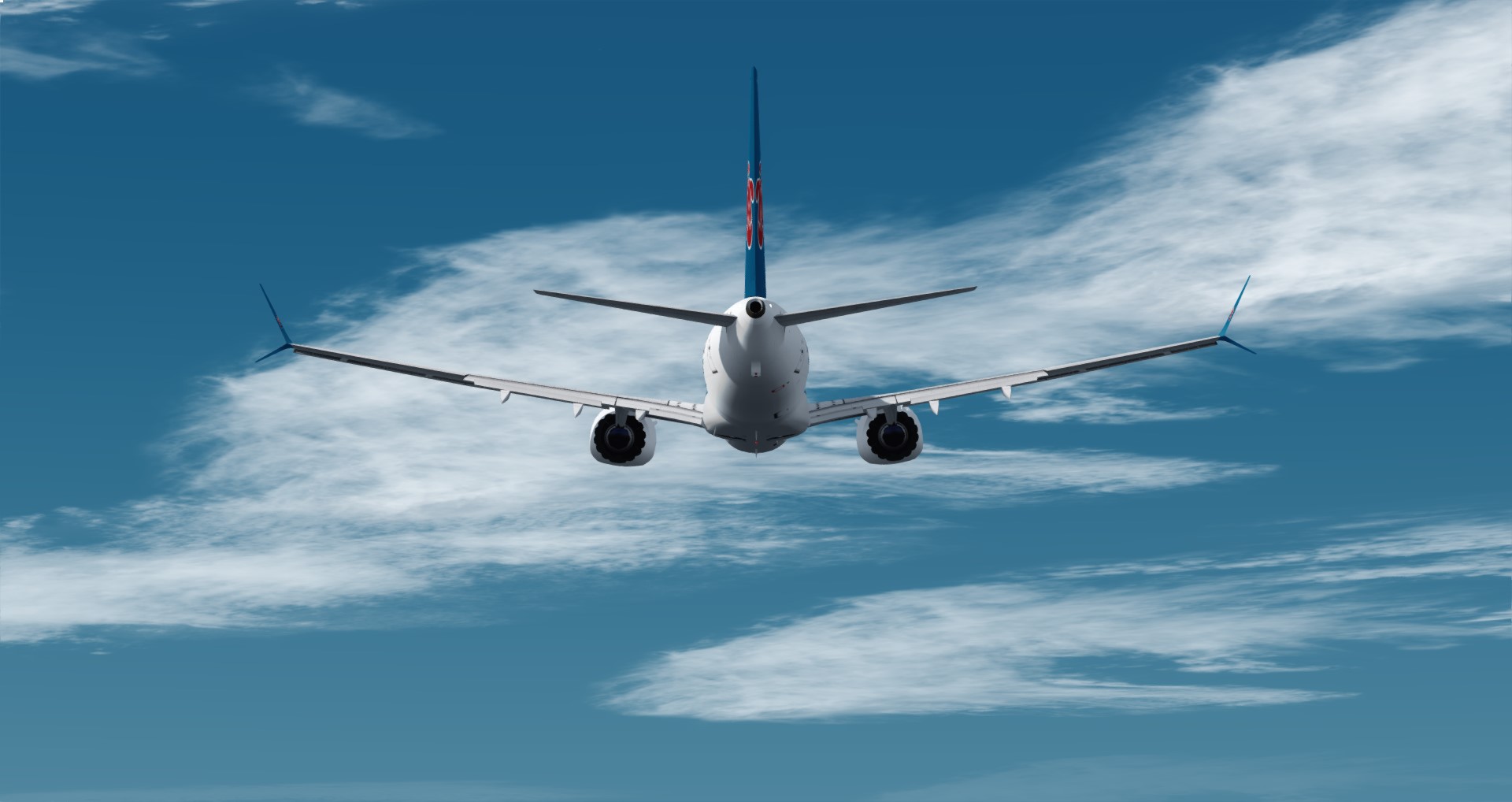 P3D V4 南航737 MAX 8 西雅图机场KBFI接机回国-7412 