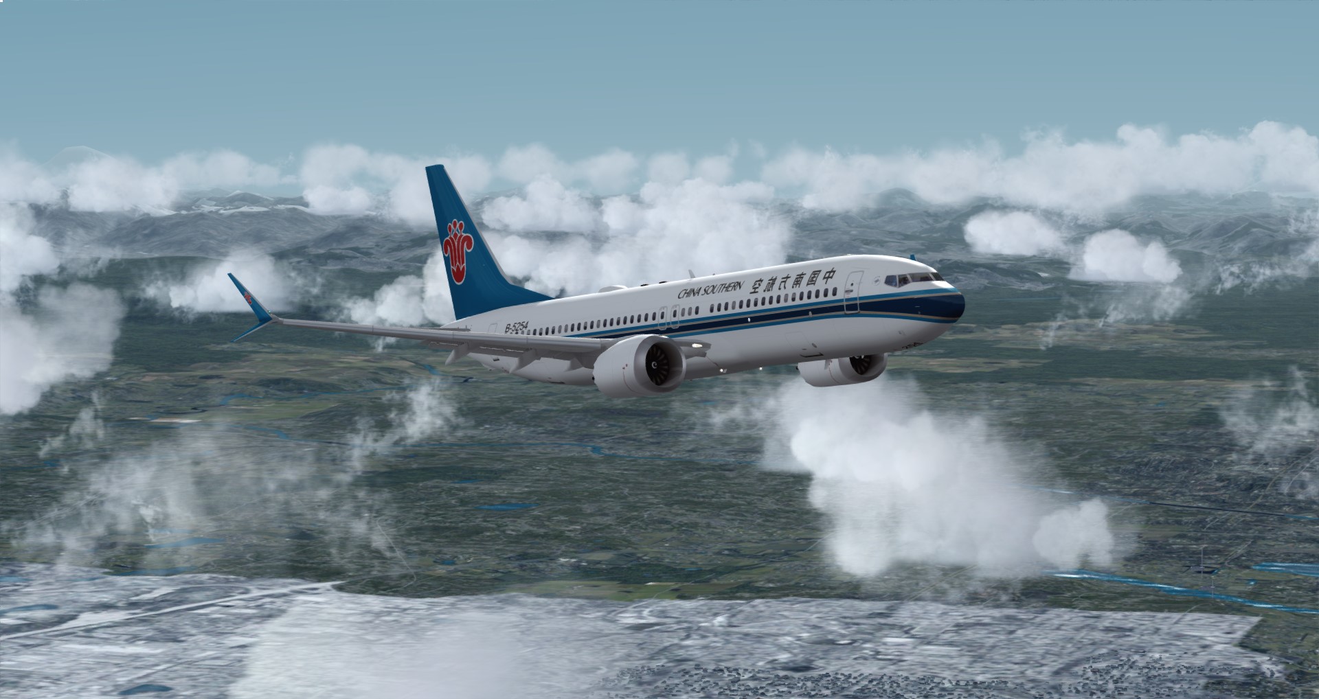 P3D V4 南航737 MAX 8 西雅图机场KBFI接机回国-2478 