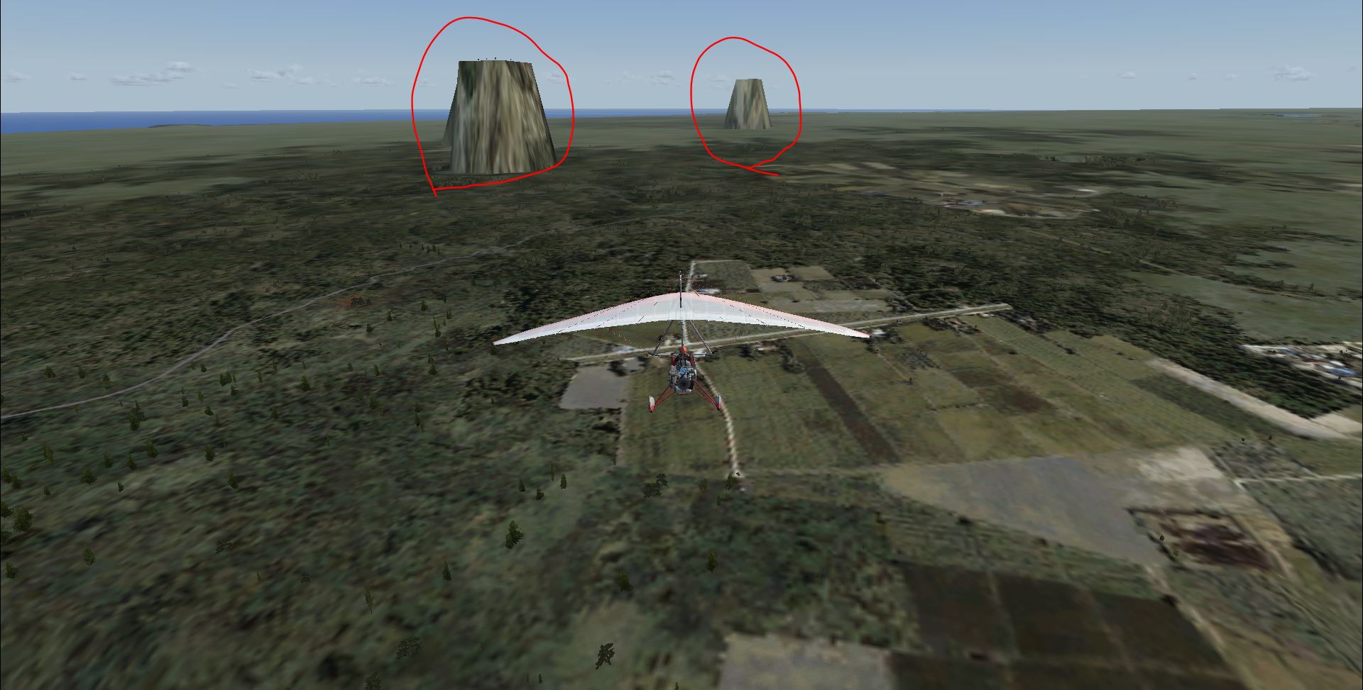 裝了論壇下的Orbx - FTX: Global BASE和VECTORv1.3之後地面出現石柱-6877 