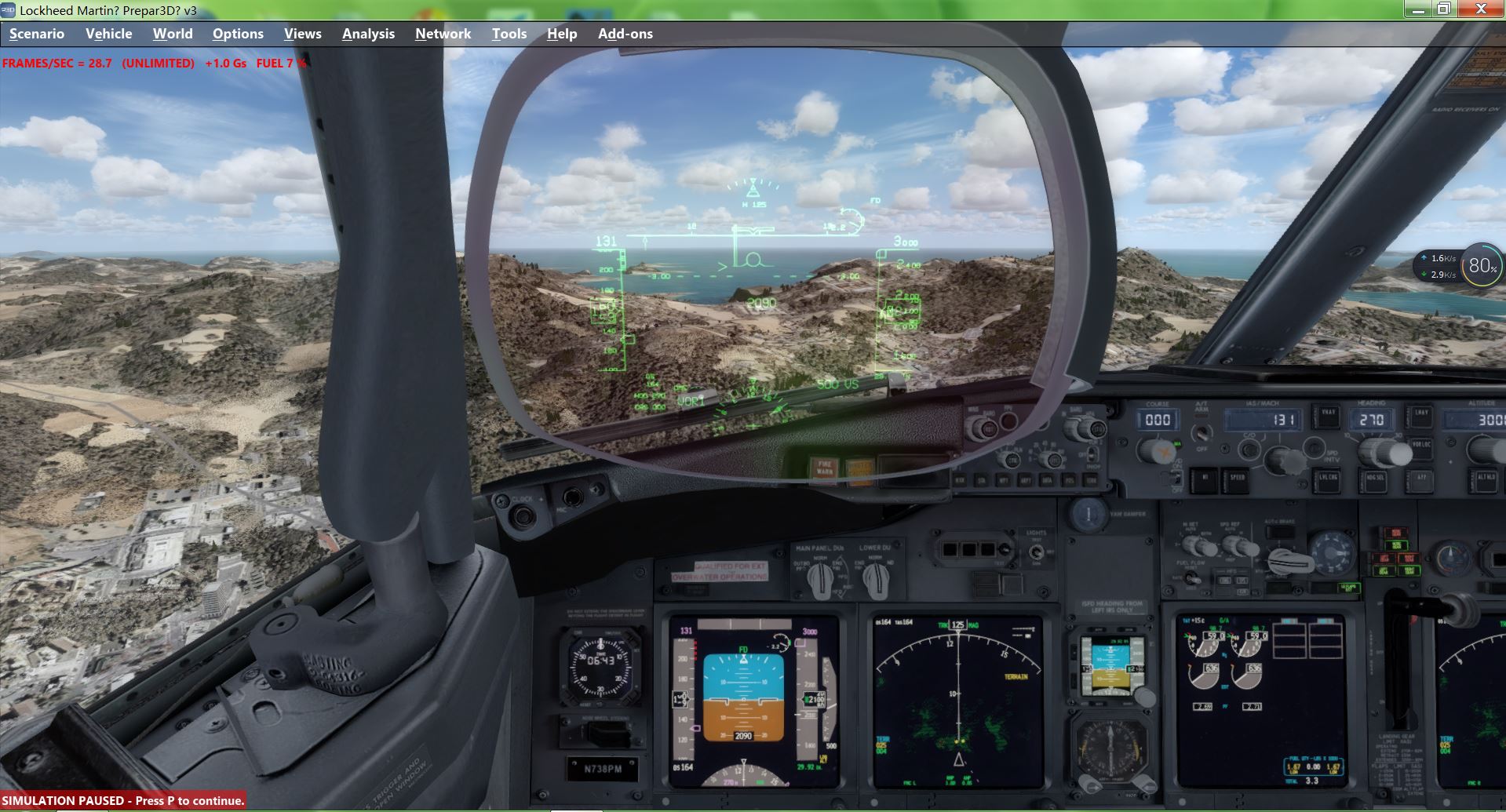 P3Dv3 最新的PMDG737打了和谐补丁还是收不了轮！！！-1423 
