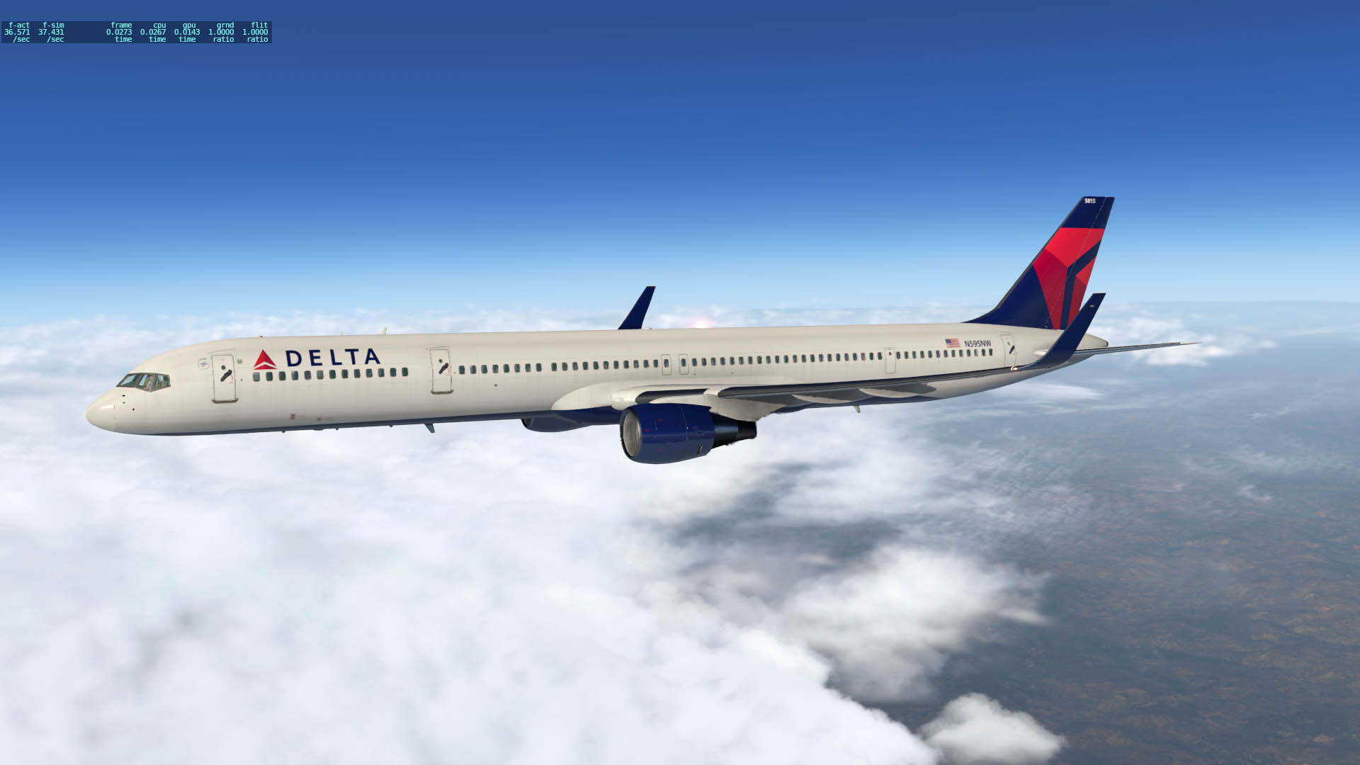 Xp11自带实时天气也会出现一望无际云海-2582 
