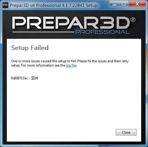 P3D V4   安装问题-9004 