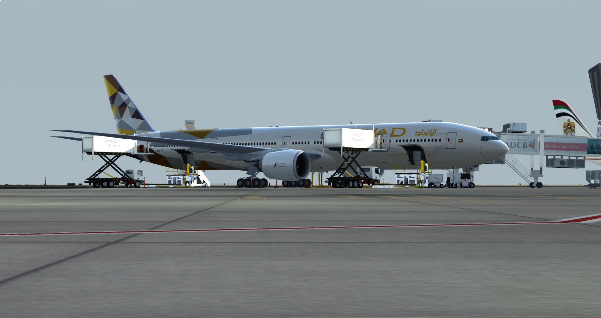 P3D V4 77W Etihad Airways OMAA-LEBL-2103 