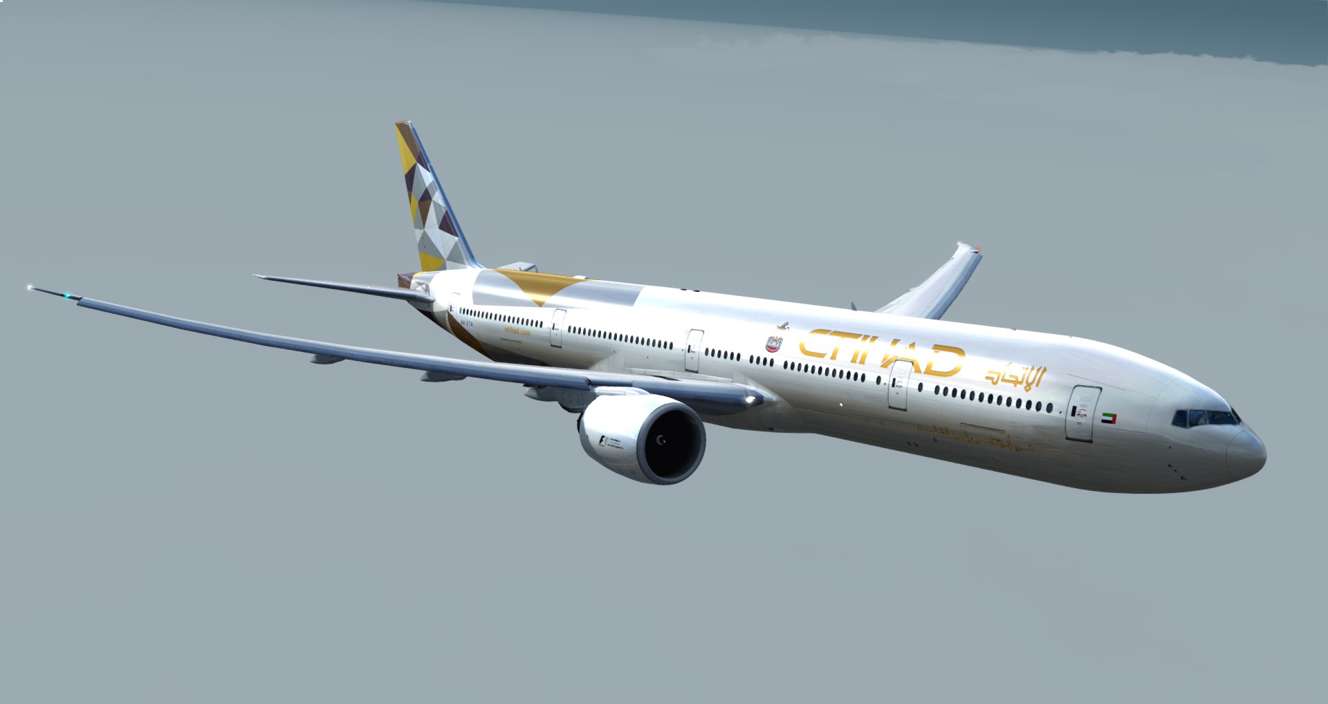P3D V4 77W Etihad Airways OMAA-LEBL-333 