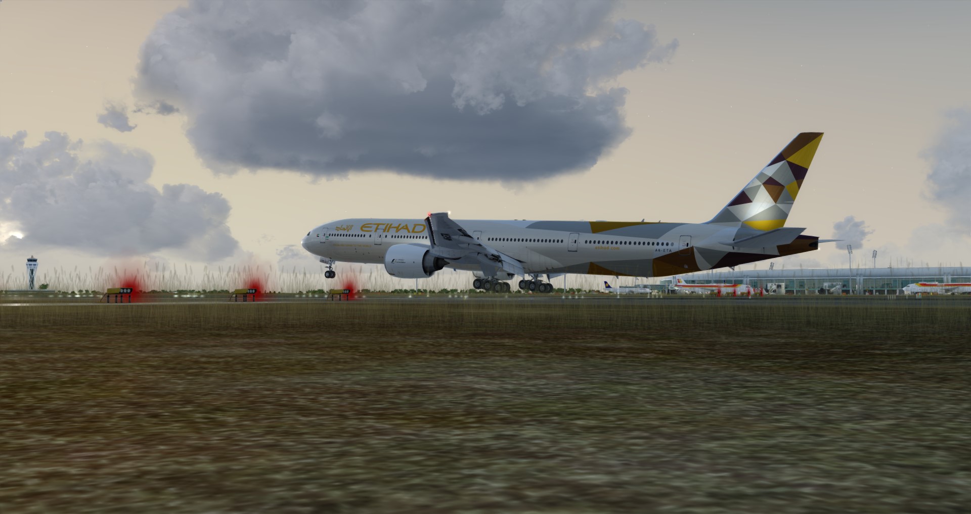 P3D V4 77W Etihad Airways OMAA-LEBL-3374 