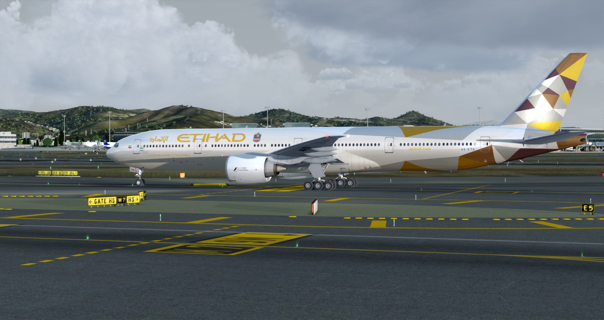 P3D V4 77W Etihad Airways OMAA-LEBL-1332 