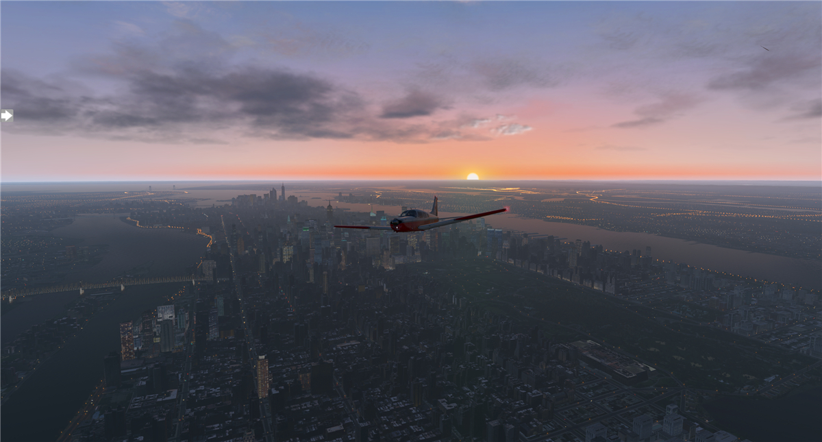 驾驶派珀PA-28R小飞机黄昏纽约低空飞行（XP11）-2522 