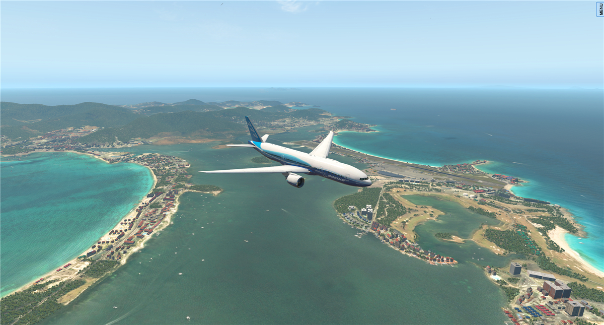 波音777圣马丁岛机场起飞与惊心动魄的降落（XP11）-7388 
