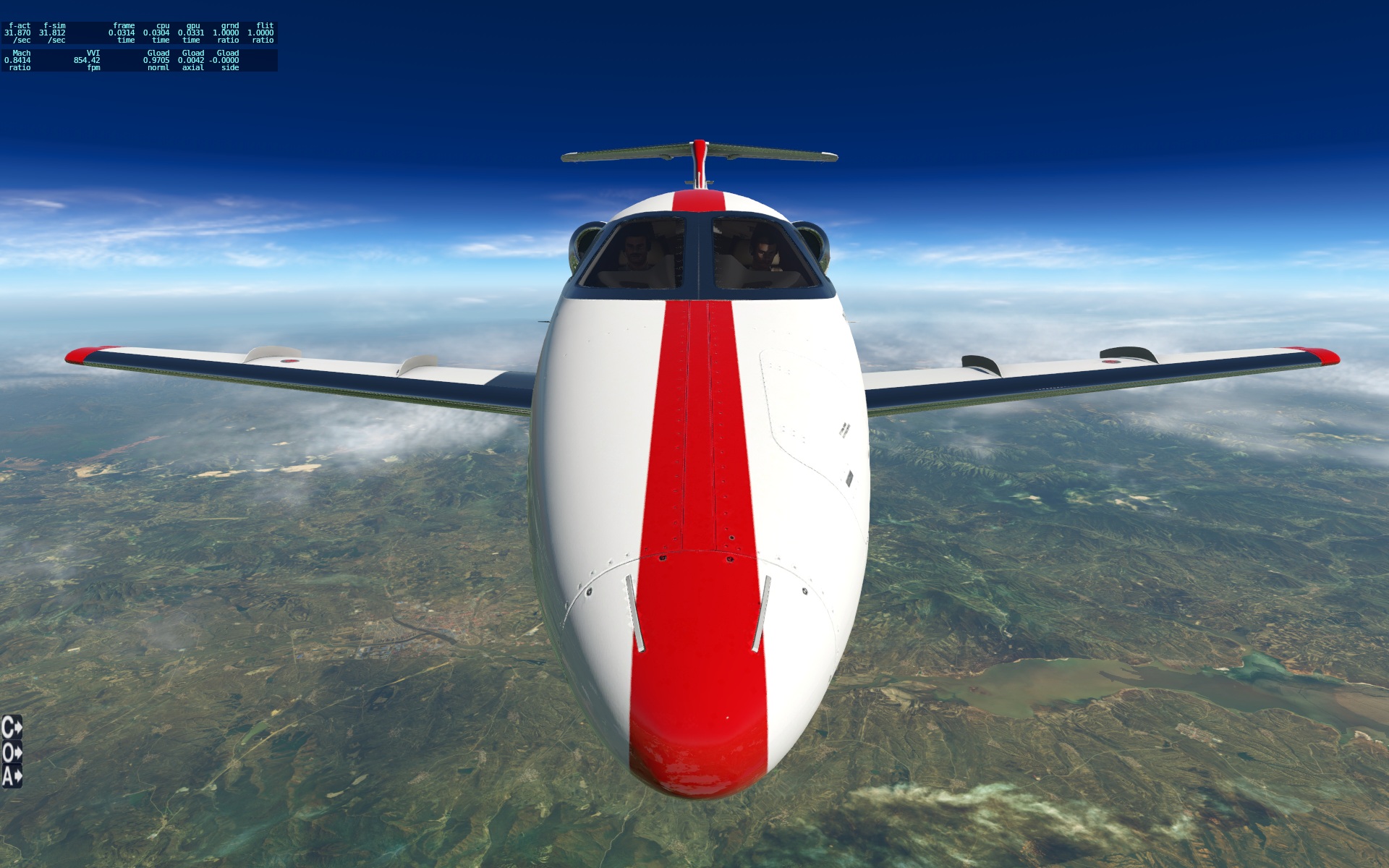 XPLANE-11 41000英尺下的长春上空-2408 