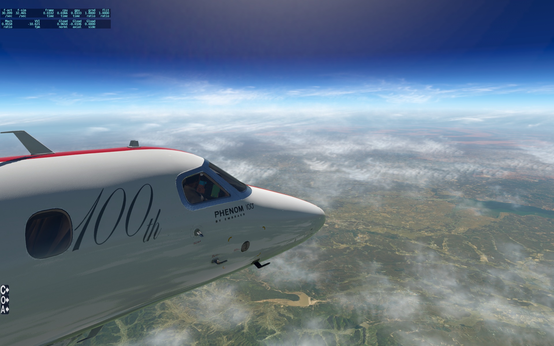 XPLANE-11 41000英尺下的长春上空-1145 