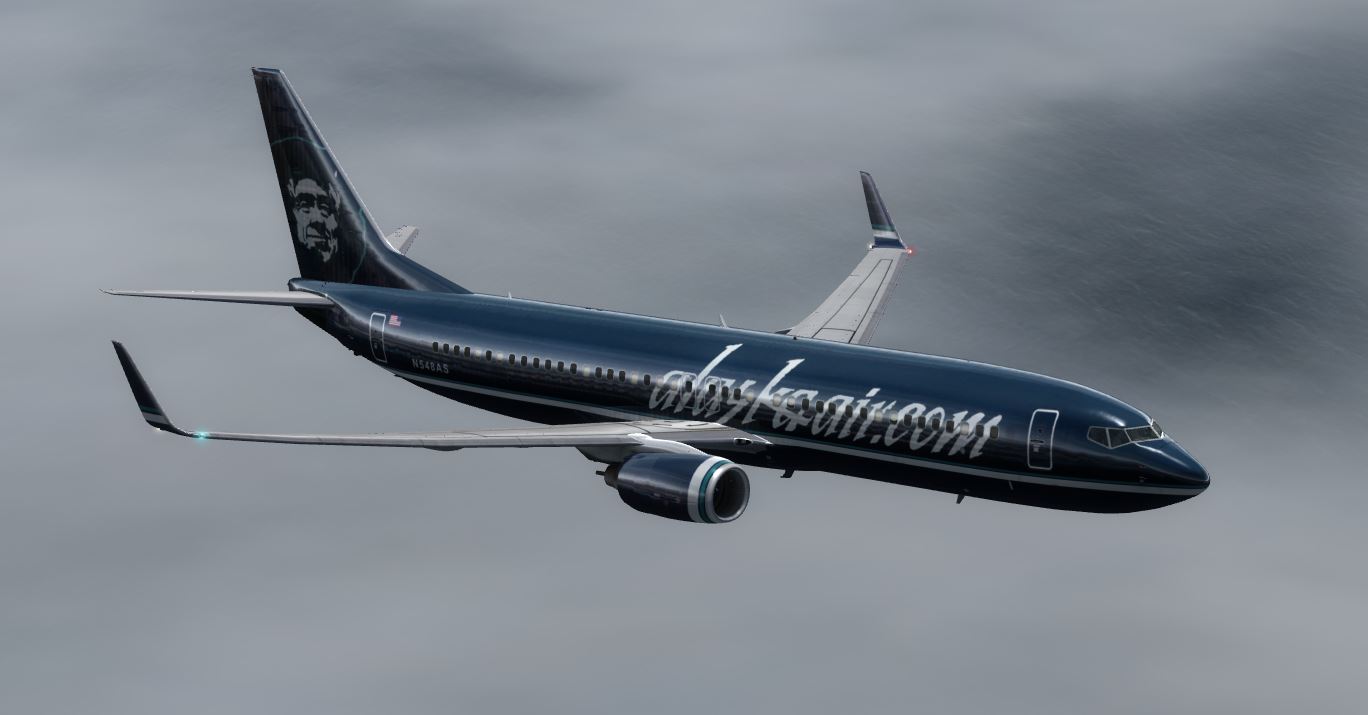 B737 Alaska Old Blue livery@ TNCM-1393 