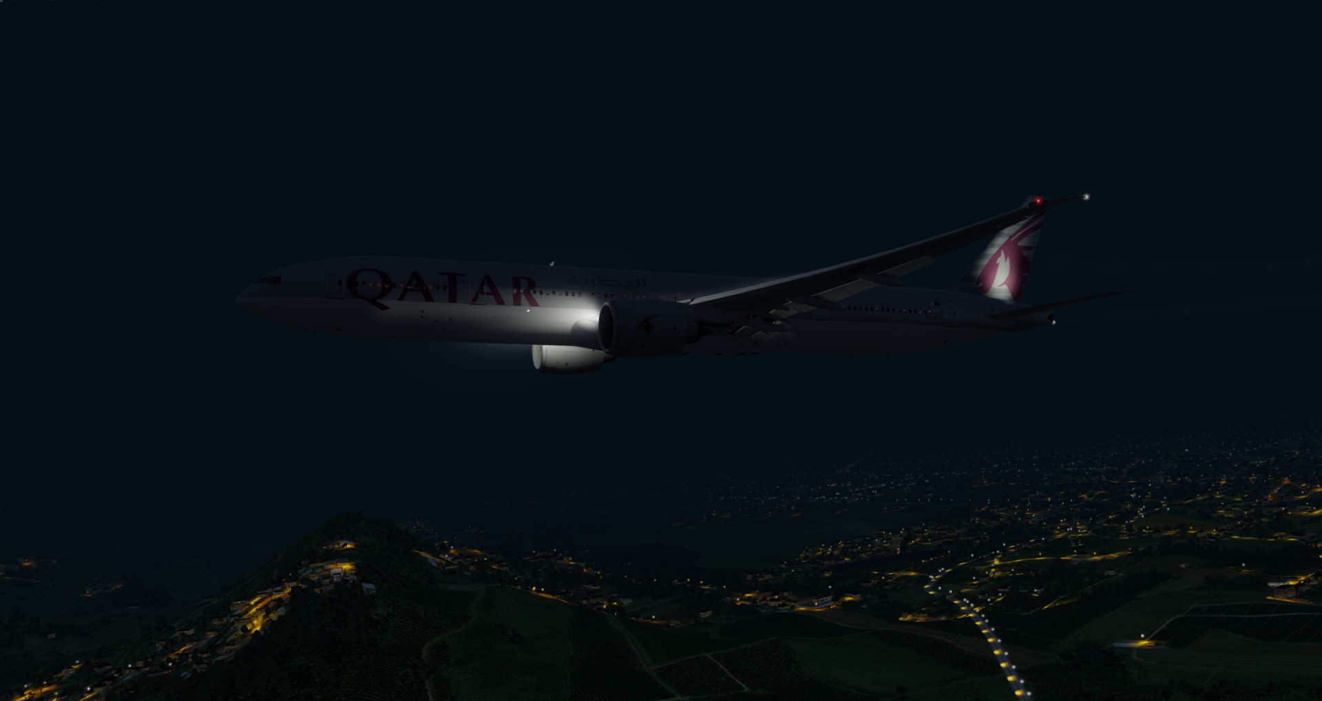 P3D V4 77W Qatar Airways ZGGG-OTHH-6577 