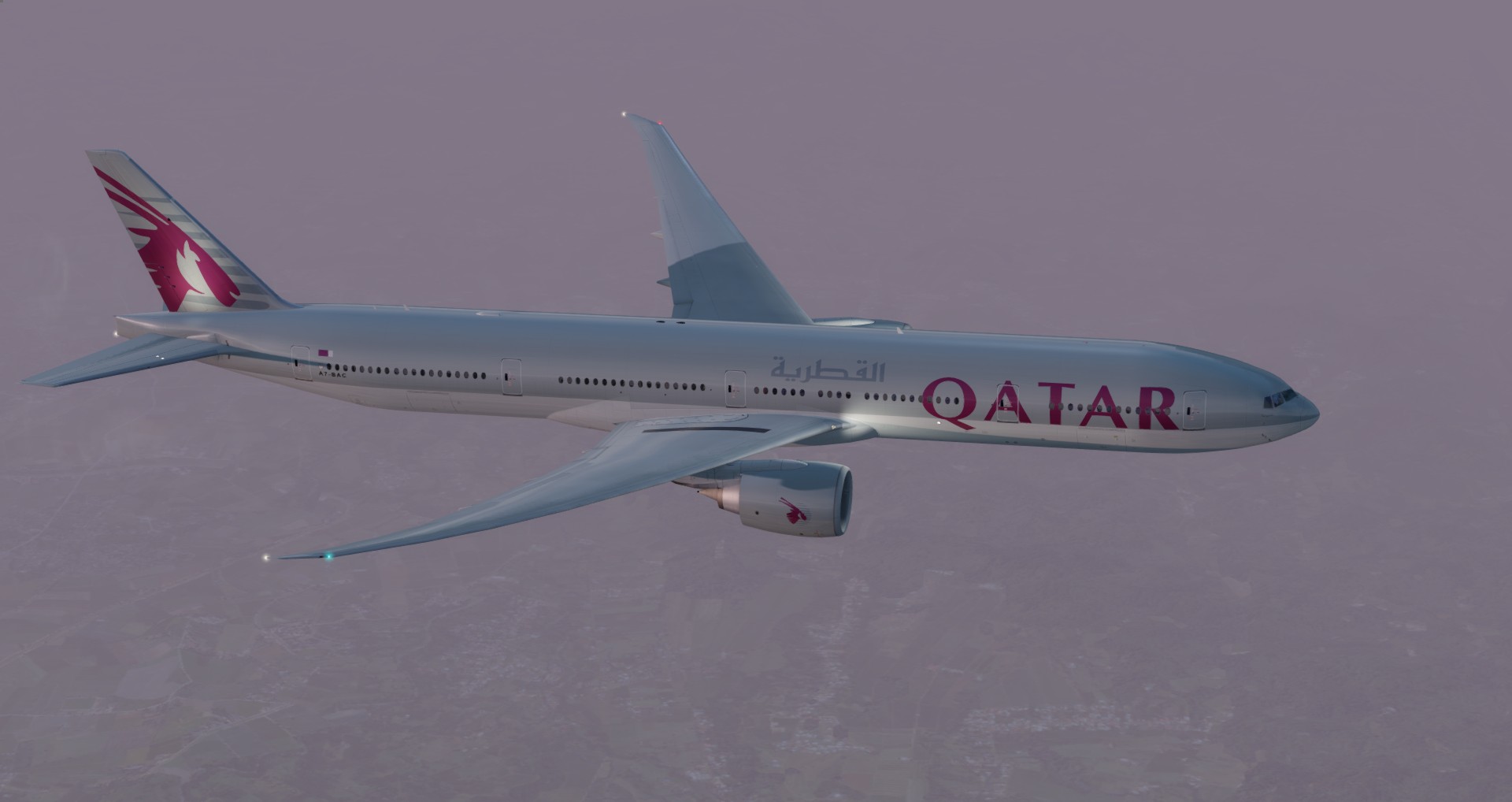 P3D V4 77W Qatar Airways ZGGG-OTHH-7767 