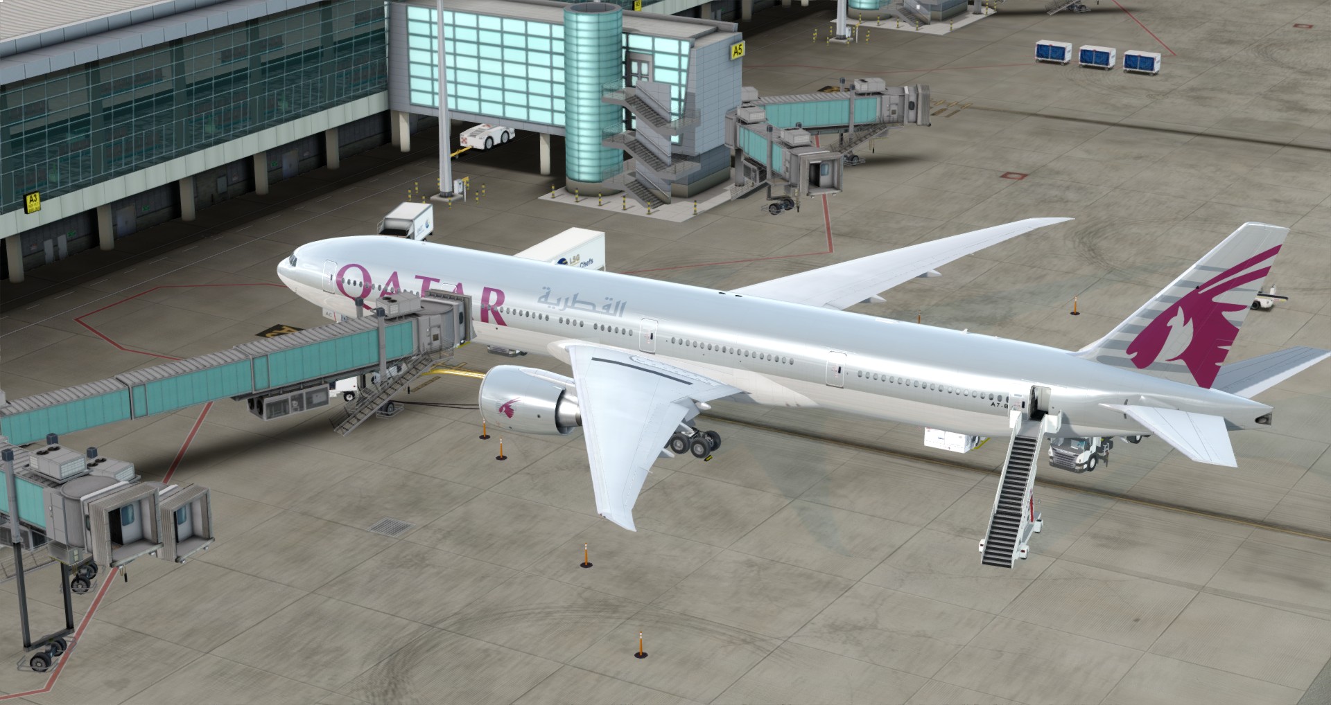 P3D V4 77W Qatar Airways ZGGG-OTHH-6487 