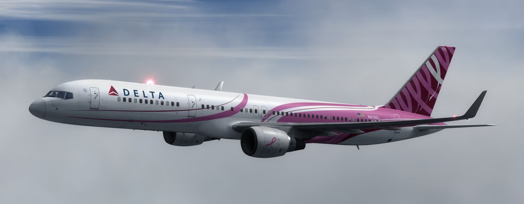 B757 Delta Airline Pink Livery N610DL-6254 